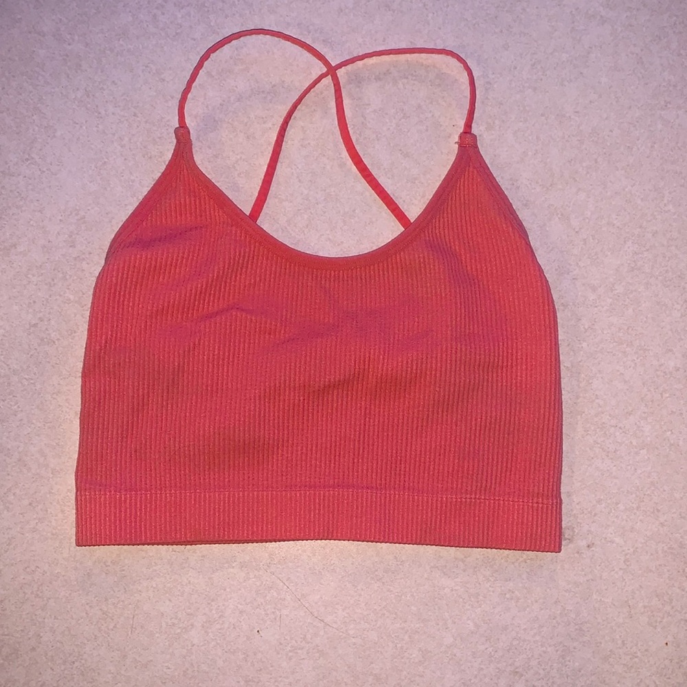 Brand: Colsie, size Xs, hot pink cropped workout top.
